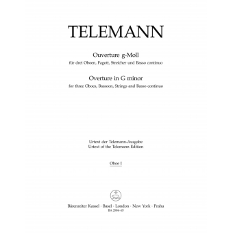 Ouverture für drei Oboen, Fagott, Streicher und Basso continuo g-Moll TWV 55:g4