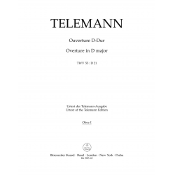         Ouverture für zwei Cornes de chasse, zwei Oboen (Fagotte), Streicher und Basso continuo D-Dur TWV 55:D21 - Georg Philipp Telemann
    