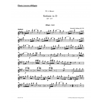 Symphony no. 20 in D major K. 133