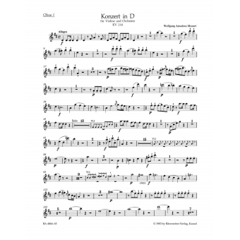 Concerto for Violin and Orchestra no. 4 in D major K. 218