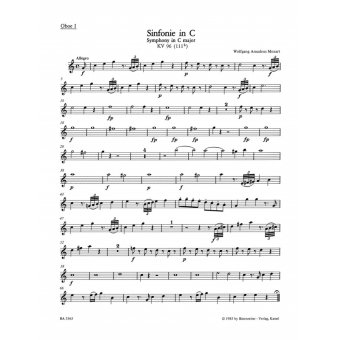 Symphony in C major K. 96(111b)