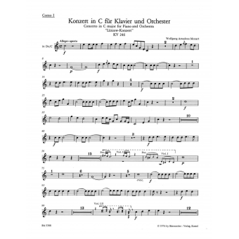 Concerto for Piano and Orchestra no. 8 in C major K. 246 "Lützow Concerto"