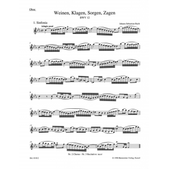 Weeping, crying, sorrow, sighing BWV 12