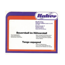         Bauernball im Hühnerstall / Tango espagnol - Vlad Kabec / Arr. Jean Treves
    