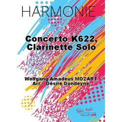         Concerto for Clarinet, KV 622 - Wolfgang Amadeus Mozart / Arr. Désiré Dondeyne
    