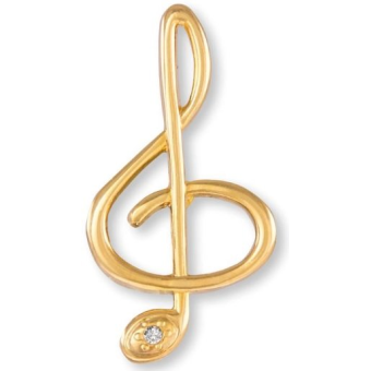 Anstecker A26 Violinschlüssel mit Stein