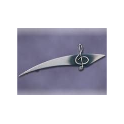         Brosche Violinschlüssel altsilber mit Stein
    