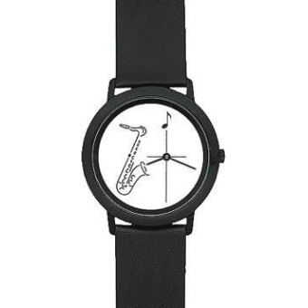 Armbanduhr Black 'Saxophon'