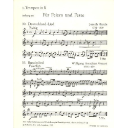         Für Feiern und Feste -Anhang- (14 Trompete 1 in Bb) - Max Villinger
    