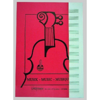 Notenblock DIN A4 hoch 12 Sys m. Hilfsl.