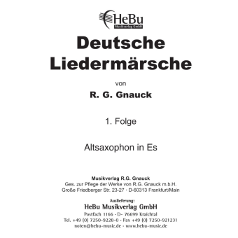 Deutsche Liedermärsche - 1. Folge - 08 Altsaxophon in Eb
