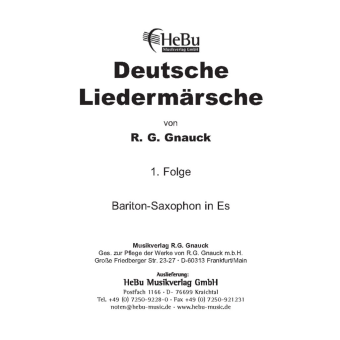Deutsche Liedermärsche - 1. Folge - 10 Baritonsaxophon in Eb