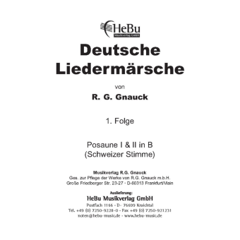 Deutsche Liedermärsche - 1. Folge - 26 1.+2. Posaune in Bb