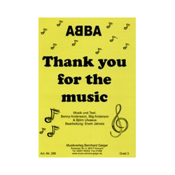         Thank you for the Music - Benny Andersson & Björn Ulvaeus (ABBA) / Arr. Erwin Jahreis
    