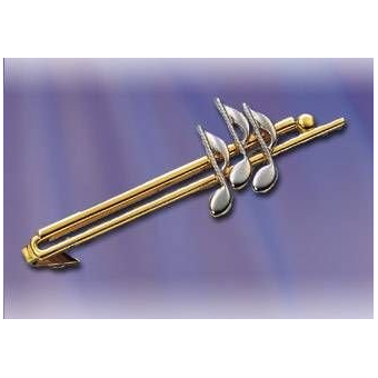 Krawattenhalter: 3 x 8tel Noten (gold/silber)