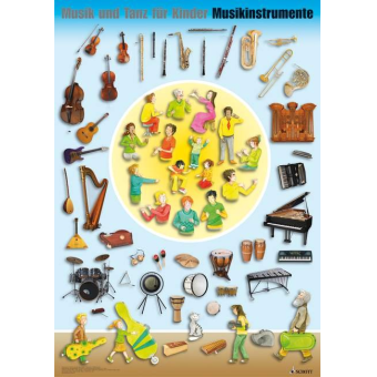 Musik und Tanz für Kinder - Instrumentenposter