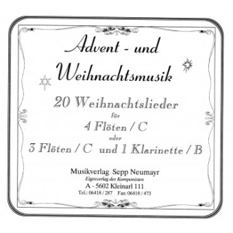 20 Advent und Weihnachtslieder für 4 Flöten / C