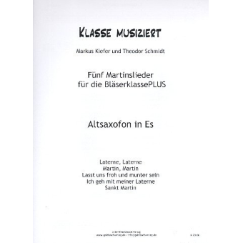 Martinslieder Bläserklasse - Altsaxofon in Es