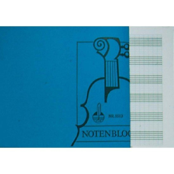 Notenblock - DIN A5 quer 6 Sys. m.Hilfsl