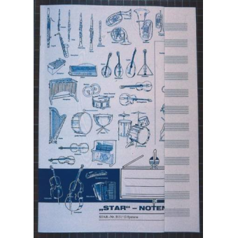 Notenhefte - DIN A4 hoch 12 Sys 16 Seiten