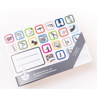 Notenhefte - DIN A 5 quer  6 Sys m. Hilf