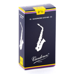         Blätter - Vandoren Classic - Alt-Saxophon (blaue Packung) - Stärke 2.5 - 10 Stück
    