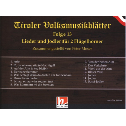         Lieder und Jodler für 2 Flügelhörner/Trompeten - Diverse / Arr. Peter Moser
    