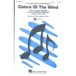         Colors of the Wind for mixed chorus and piano - Alan Menken / Arr. Mac Huff
    