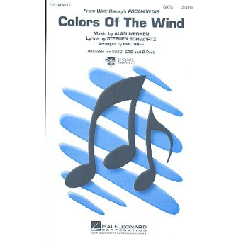 Colors of the Wind for mixed chorus and piano