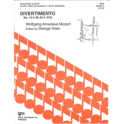         Divertimento Nr 14 KV270 - Wolfgang Amadeus Mozart / Arr. George Waln
    