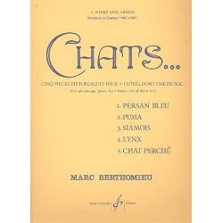         Chats pour 4 flutes (parties) - Marc Berthomieu / Arr. Pierre-Yves Artaud
    
