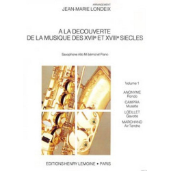         A la découverte de la Musique des 17° et 18° siècles vol.1 - Diverse / Arr. Jean-Marie Londeix
    
