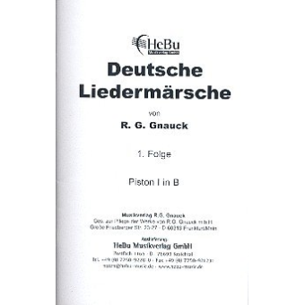 Deutsche Liedermärsche Band 1 :