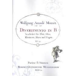         Divertimento B-Dur KV270 für Flöte, Oboe, Klarinette, Horn und Fagott - Wolfgang Amadeus Mozart / Arr. Robert Ostermeyer
    