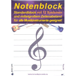         Notenblock Din A4 hoch 12 Systeme 100 Blatt - Jörg Sieghart
    