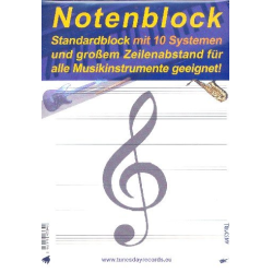         Notenblock Din A4 hoch 10 Systeme 100 Blatt - Jörg Sieghart
    