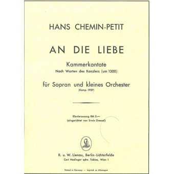 An die Liebe für Sopran und kleines Orchester