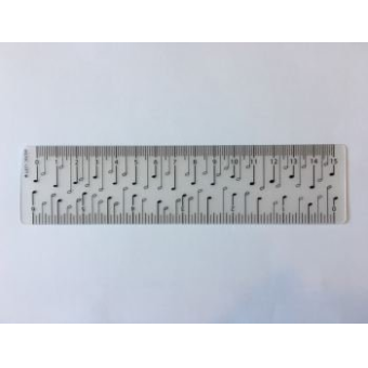 Lineal mit Viertelnoten 15 cm
