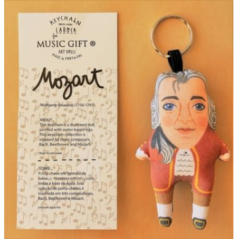 Schlüsselring mit Stofffigur Mozart 9 x 5 x 2 cm