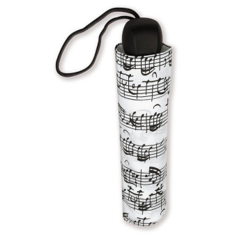 Taschenschirm Noten weiß