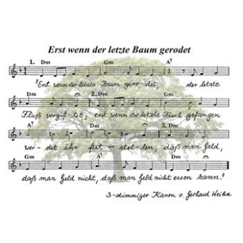 Postkarte Erst wenn der letzte Baum gerodet (Set mit 10 Stk)