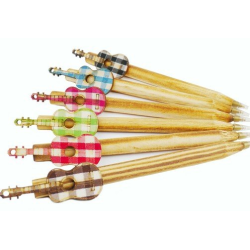         Kugelschreiber Gitarre Holz sortiert (Set mit 24 Stück in 6 Farben)
    