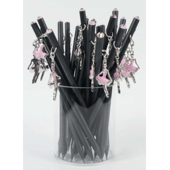 Bleistift mit Anhänger Ballerina rosa/Kristall