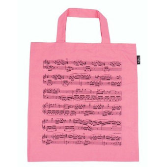 Tragetasche Notenzeilen rosa 40 x 37 cm
