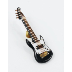         Miniatur Pin E-Gitarre schwarz 7 cm
    