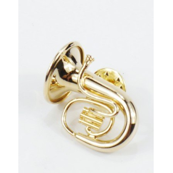 Miniatur Pin Tuba 2,5 cm vergoldet