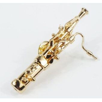 Miniatur Pin Fagott 6 cm vergoldet