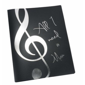 Mappe All I need is Music silber A4 mit 20 Prospekthüllen