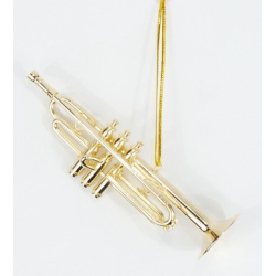         Trompete 11,4 cm vergoldet mit Schlaufe zum Aufhängen
    