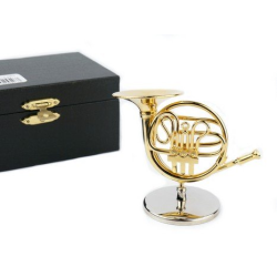         Horn mit Ständer und Geschenkbox 9cm vergoldet
    